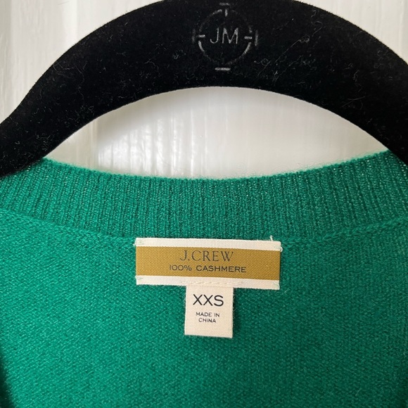 J Crew 100% Cashmere Oversized Boyfriend V-Neck Sweater Emerald Green - Picture 3 of 10
